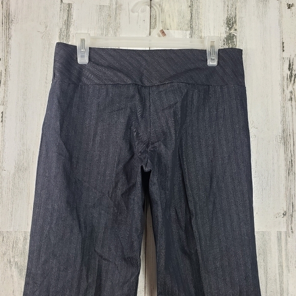 Dots gray and white pin stripe flare leg dress pants juniors size 3/4 - Picture 6 of 13